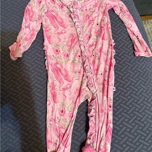 Charming Pink Floral Kids Footie